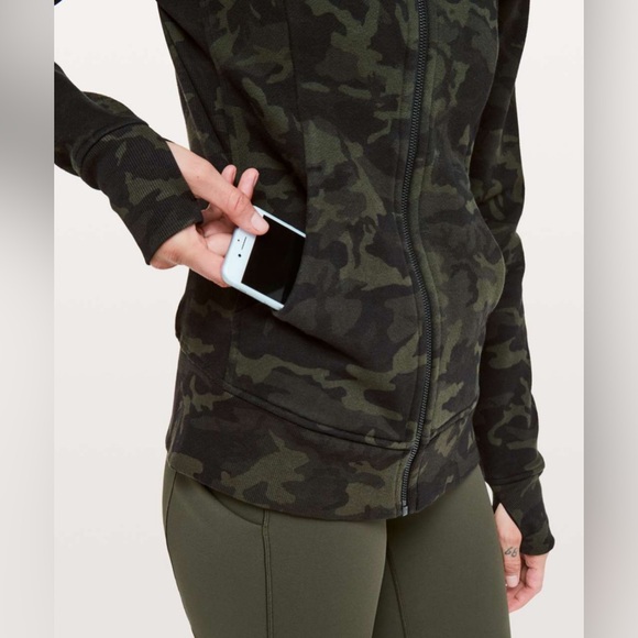 Lululemon Scuba Hoodie Light Cotton Fleece Incognito Camo Multi Gator Green 12 - Picture 7 of 16